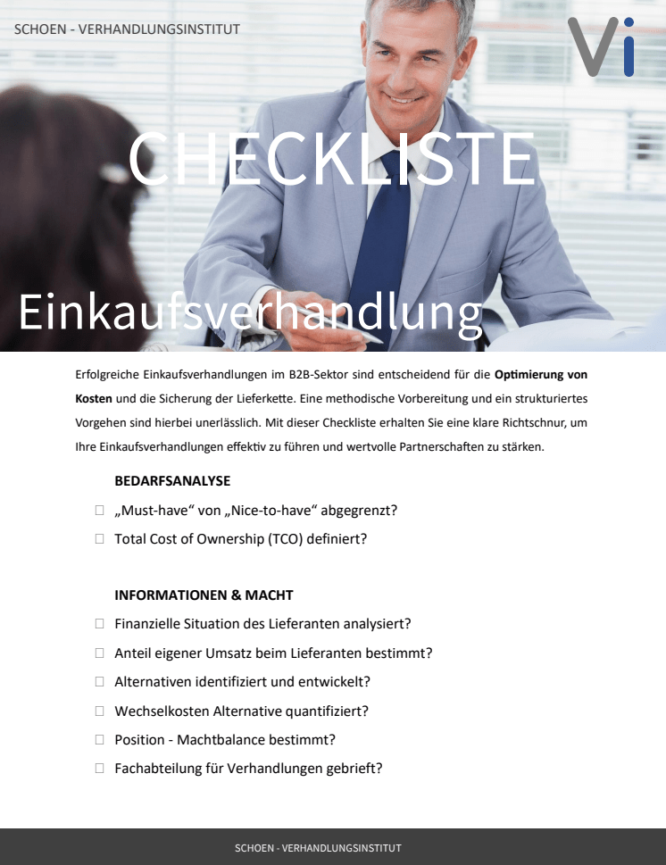 Vorschau Checkliste Einkaufsverhandlungen