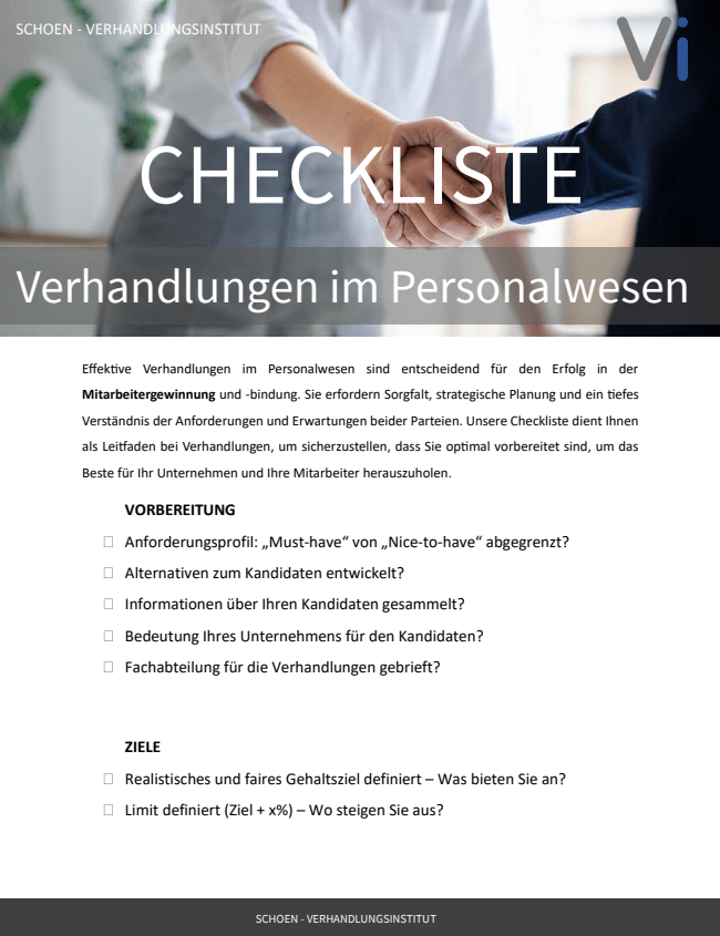 Vorschau Checkliste Verhandlungen im Personalwesen