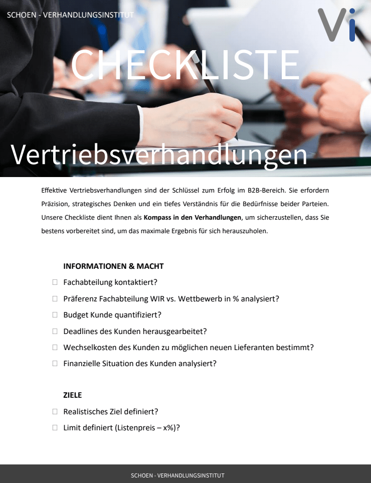 Vorschau Checkliste Vertriebsverhandlungen